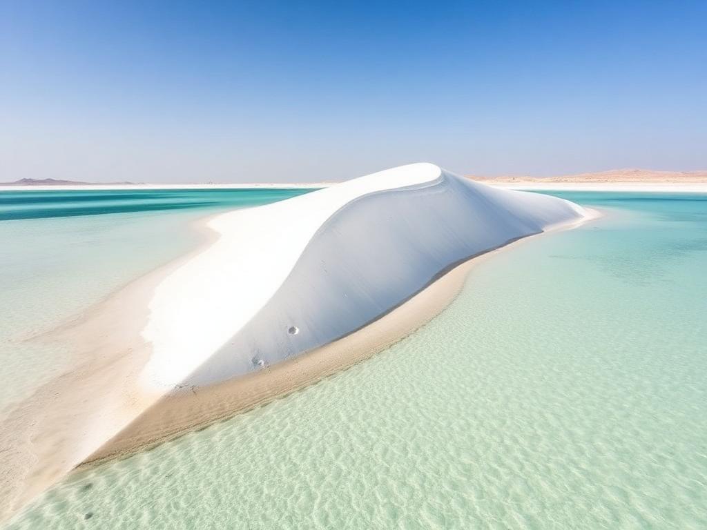 Dune Blanche émergeant de la lagune